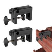 Universal Tischklemme, C-Klemme für Schreibtische und Tische, 2 Stück, Schwarz - Klemmen mit einstellbarer Klemmgröße für stabile und sichere Befestigung