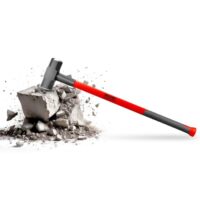 WALTER PROFESSIONAL Vorschlaghammer 4,5 kg 90 cm, Abbruchhammer, Sledge Hammer mit vibrationsdämpfendem Fiberglas-Griff für bequeme Handhabung und präzise Steuerung