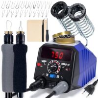 Doppel-Stift-Holzbrenner Set für Brandmalerei auf Holz und Leder, 250-750°C Temperatur, A/B-Umschalter, 2 abnehmbare Brandmalkolben, 20 Brennspitzen