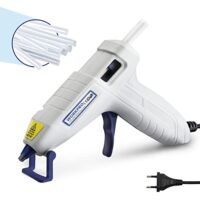 Heißklebepistole für DIY, Handwerk und Kunst, 20 Klebestifte mit 7x100 mm Länge, schnelle Aufheizung in 2-3 Minuten, Weiß/Blau