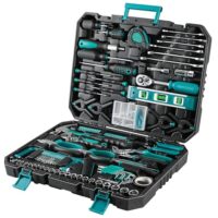 Werkzeugkoffer gefüllt mit 198 verschiedenen Werkzeugen, ideal für Haushalts- und DIY-Projekte.