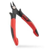 Wiha Elektronik-Seitenschneider mit breitem, spitzem Kopf: hochpräzise Schneiden, isolierte Zange und 21° abgewinkelte Schneide ohne Wate für feine Arbeiten in der Elektronik