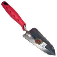 Blumenkelle aus rostfreiem Edelstahl mit scharfer Kante und Softgriff - perfekt für Ein- und Umpflanzen sowie Jäten