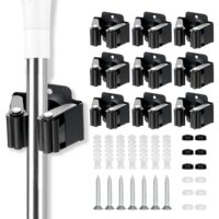 Gartengerätehalter mit 9 Stücken, Wandbesenhalter für Werkzeuge und Reinigungsutensilien