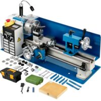 550W Mini-Tisch-Metalldrehmaschine mit Metallgetriebe, Drehmaschine 180 x 350 MM für metallene Bearbeitungswerkzeuge mit variabler Geschwindigkeit