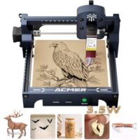 Hochpräzise Laser Graviermaschine für Heimgebrauch, 3500 mW Hochpräzisions Lasercutter, 130 x 130 mm Arbeitsfläche für Holz und Metall, DIY-Laserschneider, Blau Laser Engraver