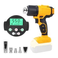 Akku Heißluftpistole für Dewalt 20 V, Heißluftgebläse mit LCD-Display und 5 Düsen, Temperaturregulierung bis 550 °C, ideal für Kunsthandwerk, Schrumpfschläuche und Dekorieren