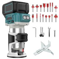Akku Oberfräse für Makita 18V Akku, Bürstenloser Holzbearbeitungsbereich mit 6 Geschwindigkeit und 30000 U/min, inklusive 16 Stück 1/4" Fräswerkzeugen