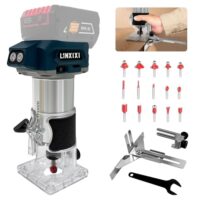 Akku Oberfräse für Bosch GBA 18V/ProCORE18V Akkus, 800W Bürstenloser Oberfräse mit 5 Geschwindigkeiten und 10.000-30.000 U/min