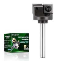 BALUGAEA Planfräser für Oberfräsen mit 6 mm Schaft – 25,4 mm Schnittdurchmesser – mit 2 Hartmetallmessern 12x12 mm Kantenfräser CNC Holz Fräser zum Planfräsen, Nutfräsen und Kantenfräsen