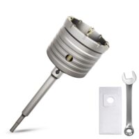 Bohrkrone 75mm Gewinde SDS plus Adapter 220mm und Zentrierbohrer, Werkzeug für Mauerwerk, Natursteine, Sandsteine, Kunststeine, Beton und Marmor