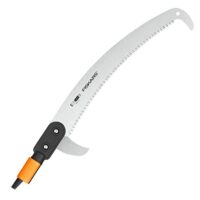 Fiskars Wertastungssäge für Arbeiten an weit entfernten Stellen, Werkzeugkopf, 55 cm lang, gehärtetes Stahl-Sägeblatt, Schwarz/Orange, QuikFit, 1000691