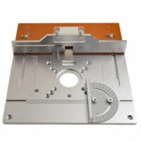 Frästisch-Einsatzplatte für Holzfräsen, Aluminiumlegierung-Konstruktion, Zentrierloch und Gehrungslehre