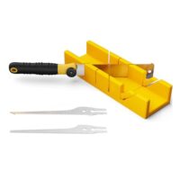 Gehrungslade mit Säge, komplett für präzise Holzarbeiten, 4-teilig, Schneidladen-Set mit 3 Sägen und Blättern