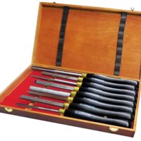 HOLZMANN HSS-Profi-Drechselmesser Set 8-tlg - hochwertiges Werkzeugset mit verschleißfestem HSS-Stahl und ergonomischen Holzgriffen