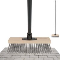 Hausfelder Stahldrahtbesen 30 cm breit - robuster Drahtbesen mit Stiel für Hof, Garten und Werkstatt (Drahtbesen mit Stiel)