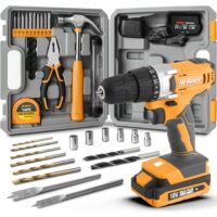 Ein umfassendes Werkzeugset mit Mini-Hammer, Bit-Set, Nagelset, Massband und mehr für grundlegende Reparaturen
