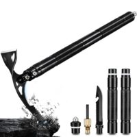 Multifunktionale Gartenhackerin mit Spitzhackenseite und gebogener Gartenhackenseite, ideal für Graben, Bodenlockerung und Unkrautentfernung.