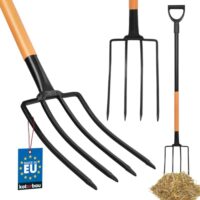 KOTARBAU Spatengabel mit 4 Zinken Forke, Stahlstiel und D-Griff für Gartenpflege