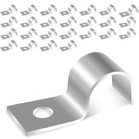 Hochwertige Metall-Rohrschellen mit Einzelloch U-Rohrschellen für Kabelrohre und Wasserrohre, V2A Edelstahl, 30 Stück