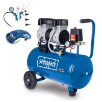 Leiser und effizienter Kompressor Scheppach HC26Si 24L 1100W 8bar 66 dB(A) ölfrei und wartungsarm