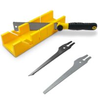 Vollumfängliche Gehrungslade und Sägenset mit Japanische Säge, Feinzahnsägeset und Gipskartonsägeset für Hart- und Weichholz, MDF und PVC