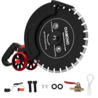 Elektrische Betonschneider 4000 W, Trennschneider für Beton und Stein, 410 mm Scheibensägeblatt, Nass-Trocken Schneiden mit integriertem Wasseranschluss und 5 m langen Zuleitung.