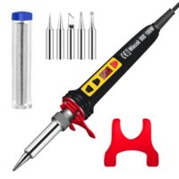 Lötkolben Set 100W LCD, Soldering Iron mit Einstellbarer Temperatur, Lötspitzen und Lötzinn für komfortable Reparatur von Haushaltsgeräten und elektronischen Produkten