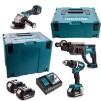 Bauwerkzeuge Set, Makita Akku-Spezialset DLX3093TJ mit 2x 18V Akku und verschiedenen Funktionen