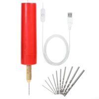 Mini-Bohrmaschine mit 13 Bohrern für verschiedene Materialien und einem kompakten Klemmbereich von 0,7 bis 1,2 mm