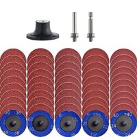 50 Stueck Quick Change Discs Set mit 2 Zoll A/O Schleifkorn-Mischung und 1/4 Zoll Holder fuer Die Grinder Oberflaeche Vorarbeit Streifen Grinden Polieren Fertigstellen Burr Ruß Entfernen Lackentfernung