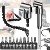 Ergänzbares Werkzeugset mit flexiblem Schaft und Bohrern für verschiedene Materialien