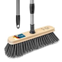 Peggy Perfect Besen mit Teleskopstiel, zertifiziertes Buchenholz und robuste Kunstborsten für effektive und rückenschonende Reinigung glatter Böden