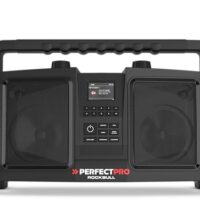 Baustellenradio mit professionellem Funktionsumfang, DAB+ und UKW-Empfang, Bluetooth, AUX-Eingang, Akku integriert, Stoßfest, Inklusive Ladegerät und Lithium-Akku, IP65