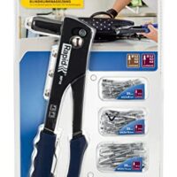 Rapid Blindnietzange RP10 Set mit 100 Nieten für ALU Niete von 3,2 bis 4,8 mm - Werkzeugkiste für Heimwerker