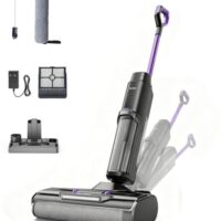 Redkey W15 Nass Trockensauger Akku, Selbstreinigender Mopp-Staubsauger für Hartböden mit Kantenreinigungsbürste und Dual-Wassertank-Unterstützung