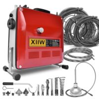 Elektrische Rohrreinigungsmaschine, 850W, für Ø20-200mm Rohrleitungen, Set mit Spiralen und Rohrreinigungsgerät