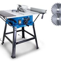 Tischkreissäge HS250L von Scheppach, 2000W, 230V, Schnitthöhe 87mm, int. Laser, Sägeblatt-Ø 254mm, Tischgröße mit Verbreiterung 630x 930x 870mm