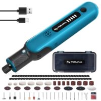 Multifunktionswerkzeug mit 8V Akku, 5 Gang Rotationswerkzeug und Zubehörset für Bohren, Schneiden, Polieren und Schleifen