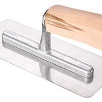 Venezianische Glättekelle aus Edelstahl, 20 x 9 x 8 cm, Stucco Kelle mit Naturholzgriff