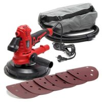 Hochwertiger Trockenbauschleifer mit 180 mm Schleifteller, absaugend und umfangreiches Zubehör