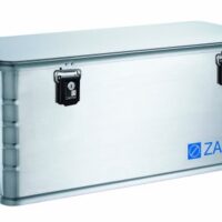 Aluminium-Transportbox, 81 Liter Fassungsvermögen, Edelstahlscharnieren, Dichtung und ergonomische Federfallgriffen