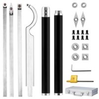25-Teiliges Drechseleisen Set, Drehmeißel Set, Drechselzubehör, Drehbank Zubehör, Drechselmesser, Drechselwerkzeuge Hartmetall, Drechseln Zubehör mit Wendeschneidplatten für Drehmeißel