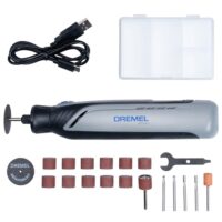 Dremel 8150 Bürstenloses Akku-Multitool-Set mit verschiedenen Werkzeugen und Zubehörteilen