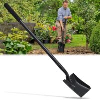 Garten-Spaten mit 110 cm Griff, Heavy Duty Portable Metall-Gartenschaufel für Camping, Strand und Gartenarbeit