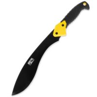 Gartenmachete mit geschwungener Klinge aus rostfreiem Stahl und ergonomischem TPR-Griff, inkl. Aufbewahrungstasche.