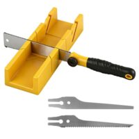 Gehrungslade mit Japansäge Set, 4-teiliges Handsäge-Set für präzise Holzarbeiten, Schneidlade mit Winkelführungen für 45°, 90° und 135°, feinzahnige Sägeblatt und Japanische Säge