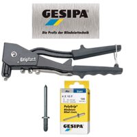 Professionelle Nietzange Set Gripfast NTH + 100 PolyGrip Alu - Nieten für Heimwerker und Handwerker, Gesipa Produkt
