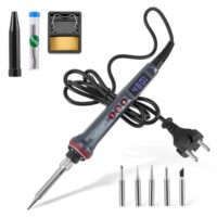 Lötkolben-Set mit LCD-Display, Temperatur von 180–480 °C, automatischer Schlafmodus und 6 wechselbaren Lötspitzen