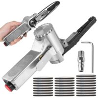 Luftbandschleifer von URHELP mit 360° drehbarem Griff, 25 Schleifbändern und Pneumatischem Polierwerkzeug für professionelles Schleifen, Feilen und Entfernen